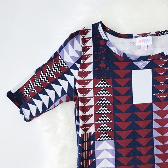 NWT LuLaRoe Julia Dress in Triangle Print - Picture 4 of 8